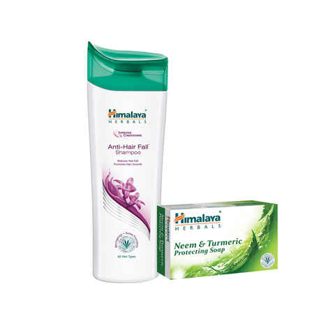 Buy Himalaya Anti-Hair Fall Shampoo (200 ml) + Himalaya Neem & Turmeric Soap (75 g) - Purplle