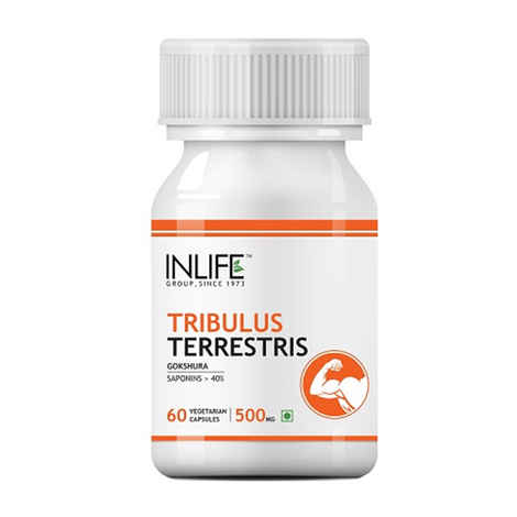 INLIFE Tribulus Terrestris 40% Saponins, 500mg (Gokshura) 60 Vegetarian Capsules