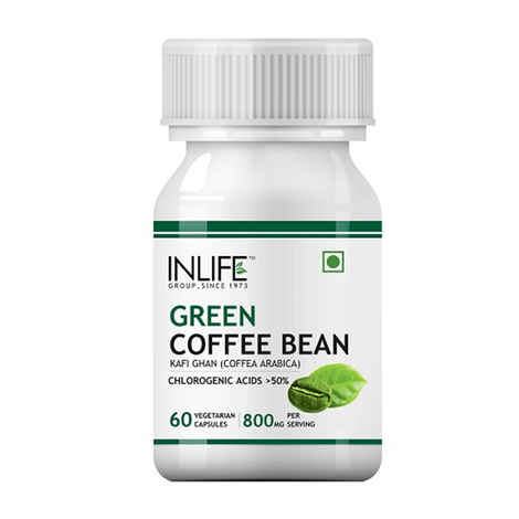 Buy INLIFE Green Coffee Bean Extract (50% Chlorogenic Acid) 800mg per Serving, 60 Vegetarian Capsules - Purplle