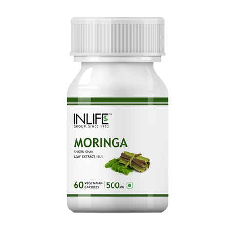 Buy INLIFE Moringa Oliefera Leaf Extract 500mg, 60 Vegetarian Capsules, Weight Loss & Digestion - Purplle