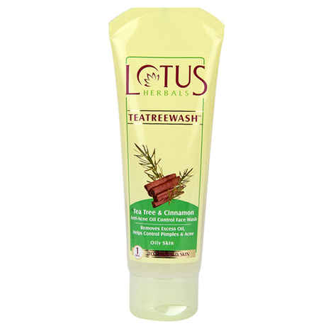 Buy Lotus Herbals Teatreewash Face Wash | with Tea Tree Oil & Cinnamon | Anti Acne | Oil Control | For Oily Skin | 120ml - Purplle