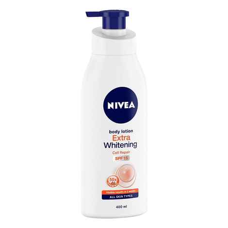 NIVEA Body Lotion, Extra Whitening Cell Repair SPF 15, For All Skin Types, 400ml