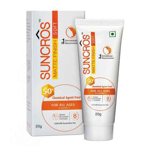 Buy Suncros Soft Matte Finish Sunscreen SPF 50+ (20 g) - Purplle