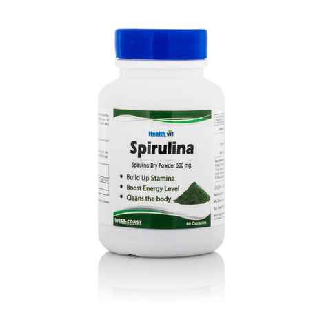 Buy Healthvit Spirulina 500mg 60 Capsules - Purplle