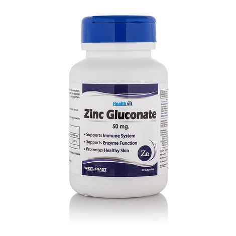 Buy Healthvit Zinc Gluconate 50Mg 60 Capsules - Purplle
