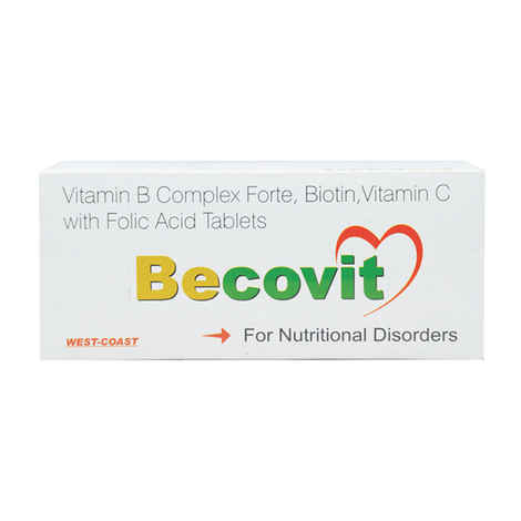 Buy WestCoast Becovit Vitamin B Complex Forte,Biotin,Vitamin C With Folic Acid 100 Tablets - Purplle