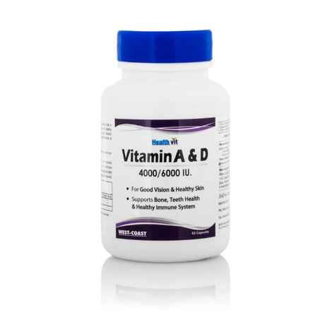 Buy Healthvit Vitamin A & D 4000/6000 Iu (60 Capsules) - Purplle