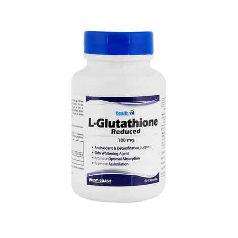 Buy Healthvit L-Glutathione Reduced 100mg 60 Capsules - Purplle