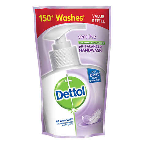 Buy Dettol pH-Balanced Germ Protection Liquid Handwash Pouch, Sensitive (175 ml) - Purplle