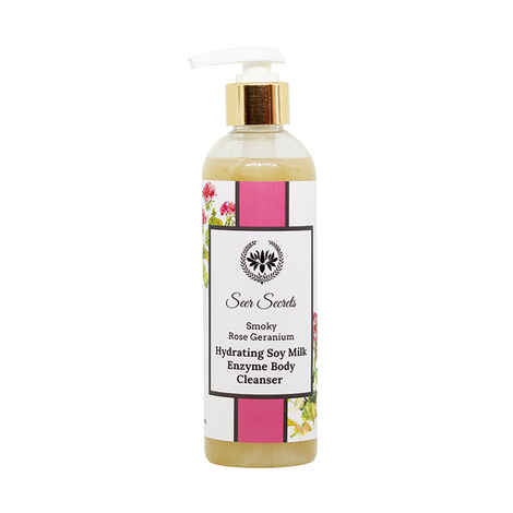 Buy Seer Secrets Smoky Rose Geranium Hydrating Soy Milk Enzyme Body Cleanser (250 ml) - Purplle