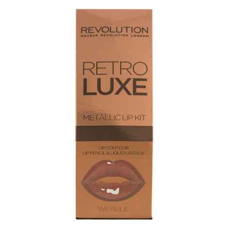 Buy Makeup Revolution Retro Luxe Metallic Lip Kit - We Rule (5.5 ml) - Purplle