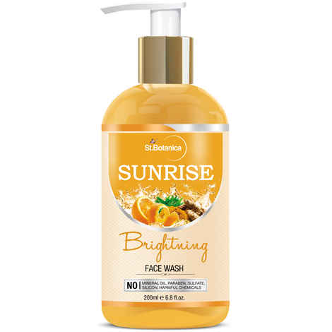 StBotanica Sunrise Brightning Facial Cleanser (Brightening Face Wash with Sandalwood, Saffron, Orange, Turmeric, Neem) 200ml