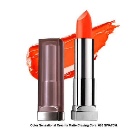Buy Maybelline New York Color Sensational Creamy Matte Lipstick Craving Coral (4.2 g) - Purplle