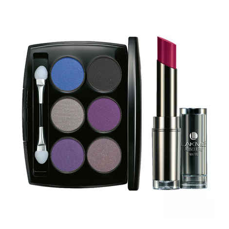 Lakme Absolute Illuminating Eye Shadow Palette Silver (7.5 g) + Free Lakme Absolute Hi Definition Matte Lipstick Tester Worth Rs 750