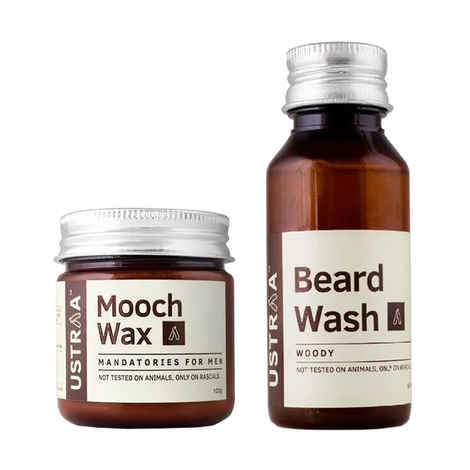 Buy Ustraa By Happily Unmarried Beard Wash (Woody) & Mooch Wax-Pack of 2 (Set of 2) - Purplle
