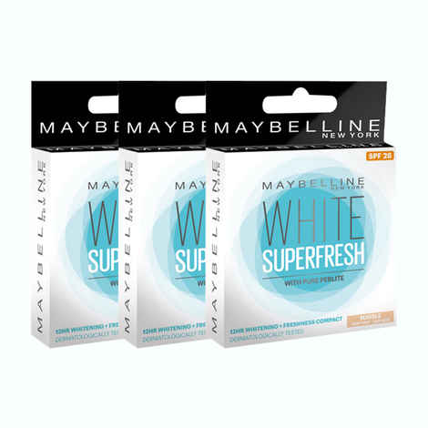 Buy Maybelline New York White Super Fresh Compact Marble (8 g) - Pack Of 3 - Purplle