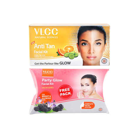 VLCC Anti Tan Facial Kit + Party Glow Facial Kit (Free)
