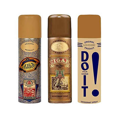 Remy Latour Cigar and Lomani Do It and El Paso Deodorant Spray, 200ml. Each, Combo of 3