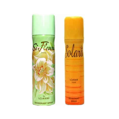 Buy Lomani Solara & Si Fleuri Deodorant Spray - For Women  (300 ml, Pack of 2) - Purplle
