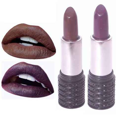 Buy Makeup Mania Moist. Matte Lipstick, Satin Soft, Vibrant Combo of Two (3.8 g) Eggplant Purple, Brown (Shade 22-23) - Purplle