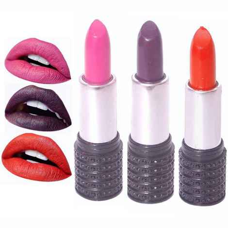 Buy Makeup Mania Moist. Matte Lipstick, Satin Soft, Vibrant Combo of Three (3.8 g) Orange, Pink, Eggplant Purple (Shade 11-14-22) - Purplle