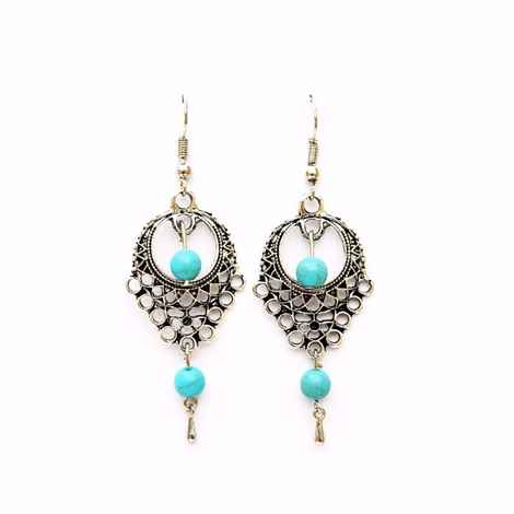 Buy Joker & Witch Turquoise Bead Drop Earrings - Purplle