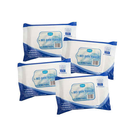 Ginni Bed Bath Wipes (For Sponge Bath)(Pack Of 4)(10 Bathing Wipes In Each Pack)