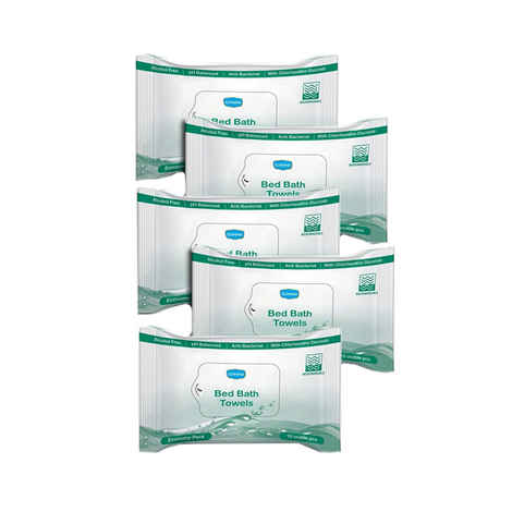 Ginni Bed Bath Wipes (For Sponge Bath) (Economy Pack) (Pack Of 5)(10 Bathing Wipes In Each Pack)