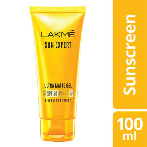 Buy Lakme Sun Expert Gel light Sunscreen, SPF 50 PA+++ | Broad spectrum UVA/B protection | Blue light protection | No White Cast | for all dry, oily, normal skin| Matte Finish 100gm - Purplle