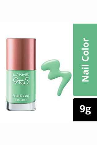 Lakme 9 To 5 Primer + Matte Nail Color - Green (9 ml)