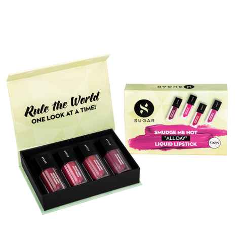Buy SUGAR Cosmetics Smudge Me Not ""All Day"" Liquid Lipstick Gift Box - Purplle