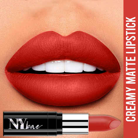 NY Bae Creamy Matte Lipstick - Tangarine At Times Square 6 (4.2 g) | Orange | Creamy Matte Finish | Rich Colour Payoff | Full Coverage | Smooth Application | Transfer Resistant | Long lasting | Vegan | Cruelty & Paraben Free
