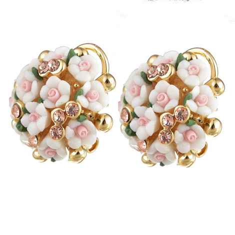 Buy Crunchy Fashion A Floral Mess Stud Earrings - Purplle