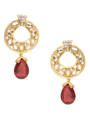 Buy Royal Bling Alluring Circlet Marsala Drop Earrings - Purplle