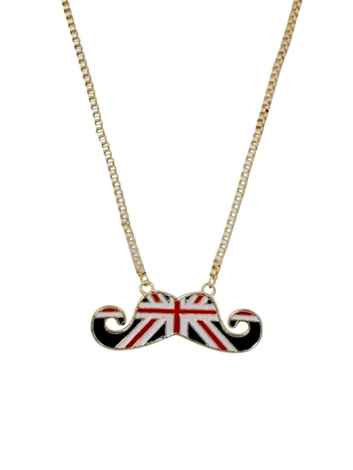 Buy Crunchy Fashion American Flag Mustache Necklace - Purplle