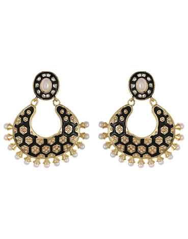 Buy Crunchy Fashion Black Tradtional Matka Earring - Purplle