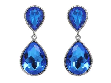 Buy Crunchy Fashion Blue Dual Droplet Drop Earrings - Purplle