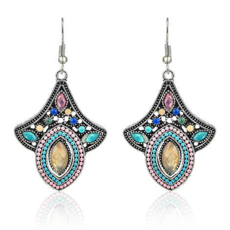 Buy Crunchy Fashion Bohemian Beaded Fan Shaped Earrings - Purplle