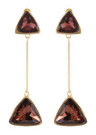 Buy Crunchy Fashion Coffie Triangle Drop Statement Earrings - Purplle