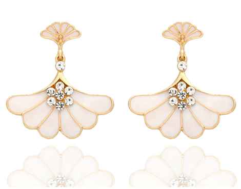 Buy Crunchy Fashion White Crystal Drop Earrings - Purplle