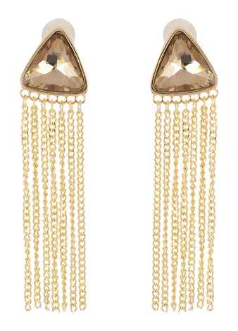 Buy Crunchy Fashion Chain Tassel Golden Triangle Statement Earrings - Purplle