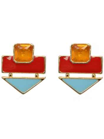 Buy Crunchy Fashion Color Rush Red Beachy Earrings - Purplle