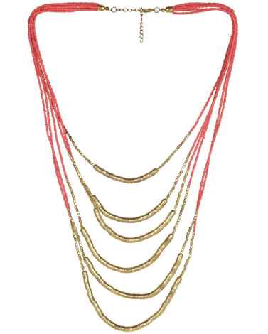 Buy Crunchy Fashion Cones And Beads Necklace - Purplle