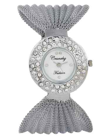 Buy Crunchy Fashion Crunchy Fashion Exclusive Rhodium Platted Watch - Purplle