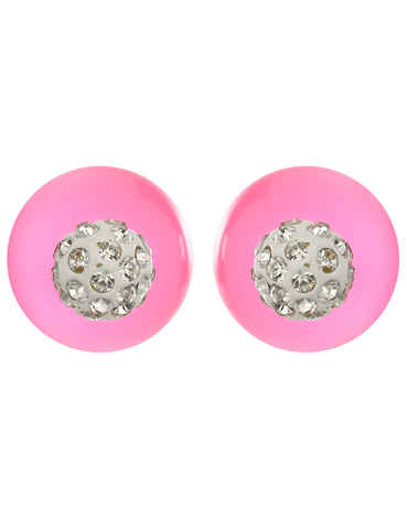Buy Crunchy Fashion Crystal Pink Dual Studs - Purplle