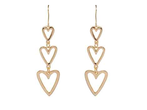 Buy Crunchy Fashion Embedded Hearts Drop Earring - Purplle