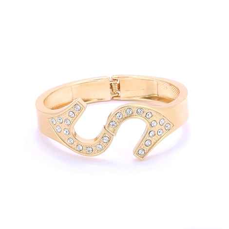 Buy Crunchy Fashion Embellished "S" Cuff Bracelet - Purplle