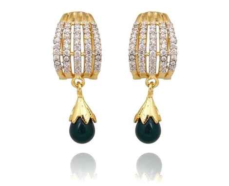 Buy Royal Bling Five Ad Row Green Drop Earrings - Purplle