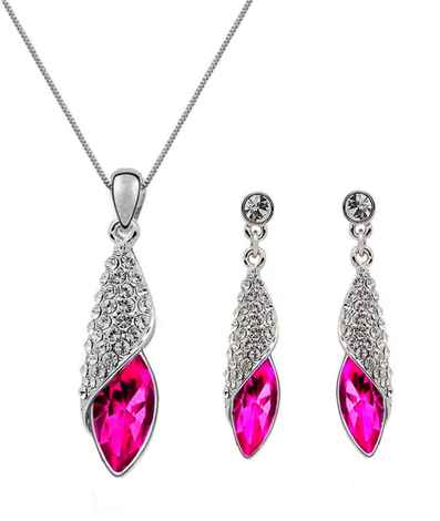 Buy Crunchy Fashion Flush Dropping Silvery Pendant Set - Purplle