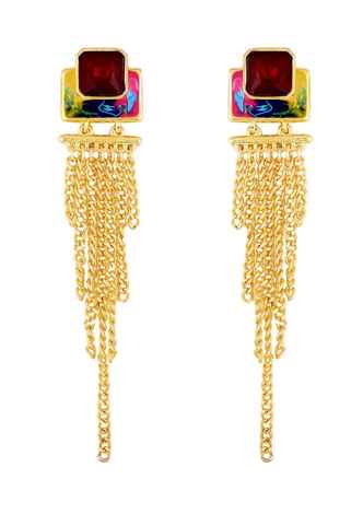Buy Crunchy Fashion Hue Of Colors Glorious Fringes Earrings - Purplle